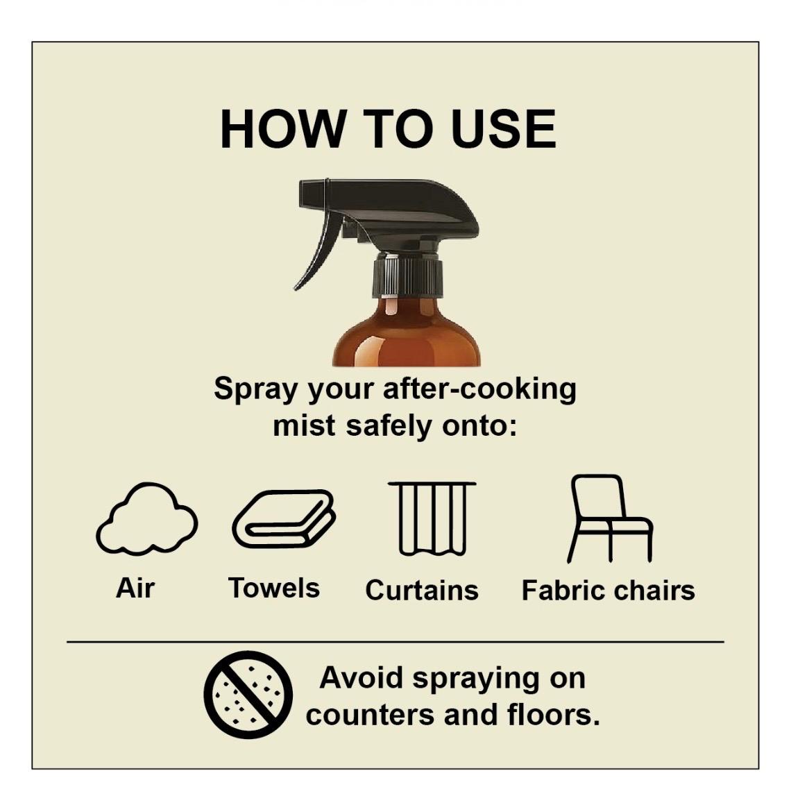 After-Cooking Mist – 250ml (Kitchen and Room deodorising spray with fresh herbal scent)