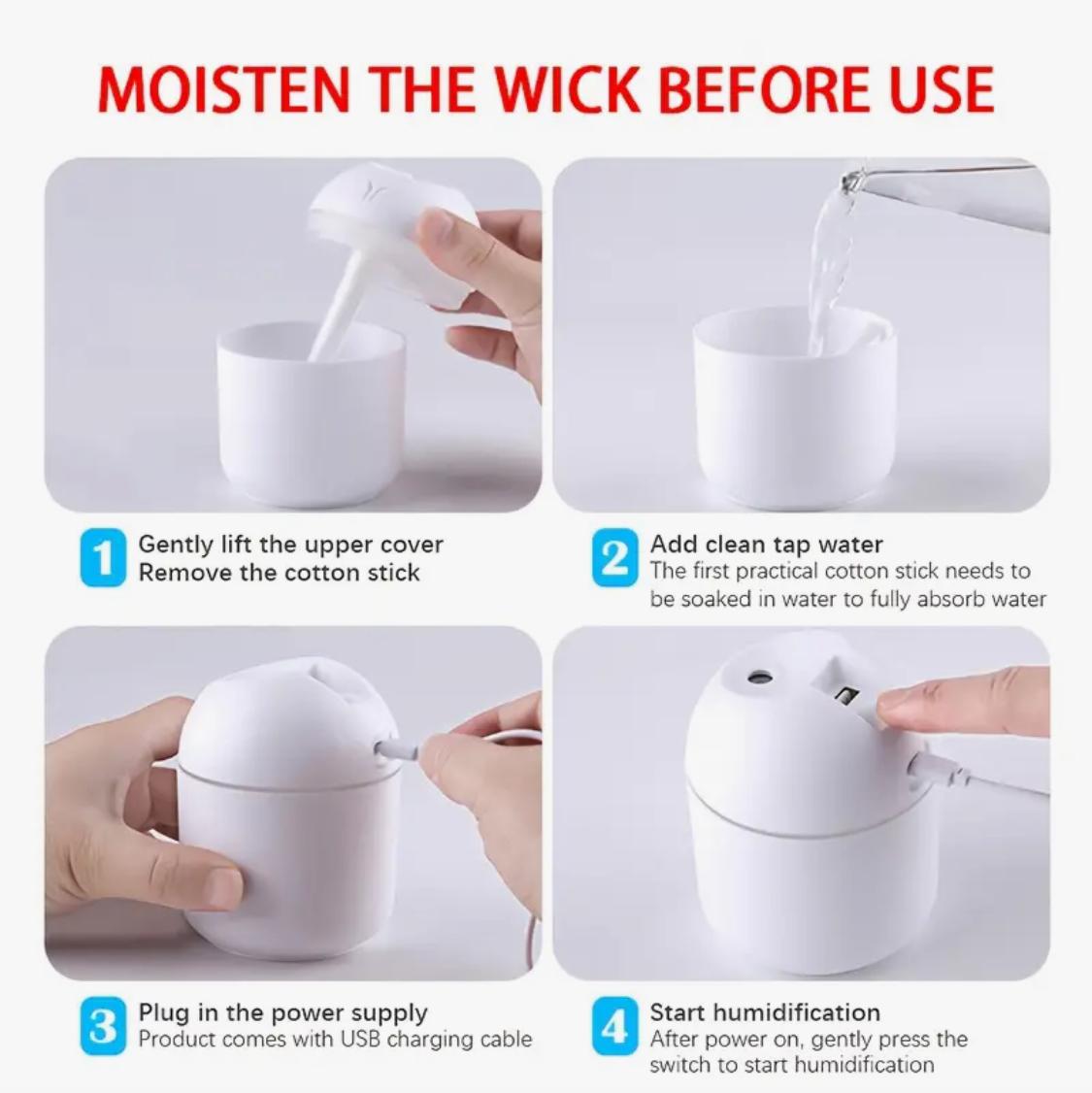 Humidifier Starter Kit – (250ml Mini USB humidifier and 1 X20 ml Fragrance oil)